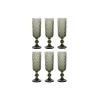 Set of cups Home ESPRIT Grey Crystal 150 ml (6 Units)