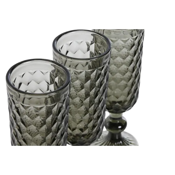 Glāžu Komplekts Home ESPRIT Pelēks Stikls 150 ml (6 gb.)