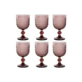 Setti laseja Home ESPRIT Pinkki Kristalli 240 ml (6 osaa)