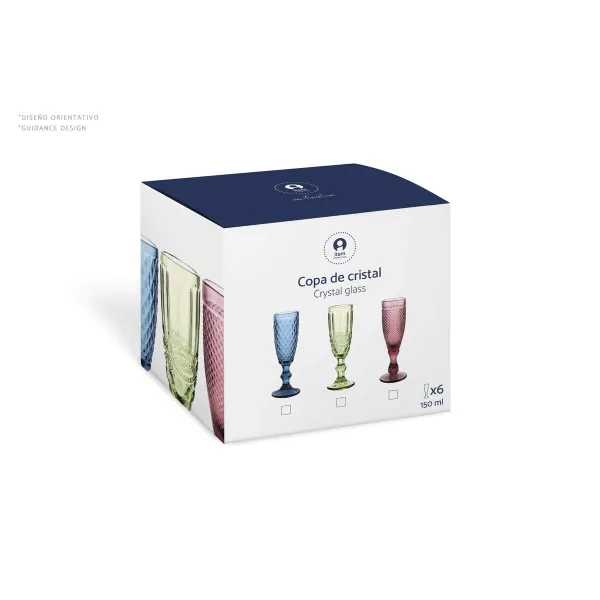 Набор рюмок Home ESPRIT Розовый Стеклянный 240 ml (6 штук)