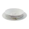 Astiasetti Home ESPRIT Valkoinen Vihreä Pinkki Posliini 18 Kappaletta 27 x 27 x 2 cm