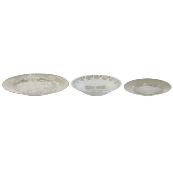 Pusdienas Aprīkojuma Komplekts Home ESPRIT Zils Bēšs Porcelāns 18 Daudzums 27 x 27 x 2 cm