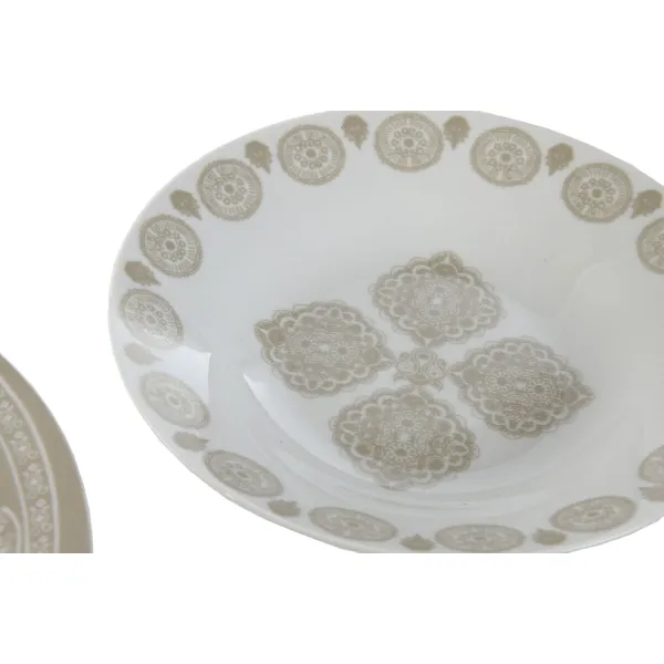 Indų Rinkinys Home ESPRIT Mėlyna Rusvai gelsva Porcelianas 18 Dalys 27 x 27 x 2 cm