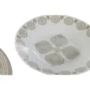 Indų Rinkinys Home ESPRIT Mėlyna Rusvai gelsva Porcelianas 18 Dalys 27 x 27 x 2 cm