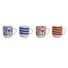 Krūze Home ESPRIT Zils Sarkans Porcelāns Boho 380 ml (4 gb.)