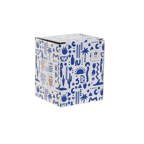 Tasīte ar Tējas Filtru Home ESPRIT Zils Sarkans Nerūsējošais tērauds Porcelāns 380 ml (4 gb.)
