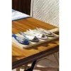 Alkuruokasetti Home ESPRIT Sininen Vihreä Laivastonsininen Bambu Posliini Välimeren Kalat 36 x 18 x 1,3 cm 5 Kappaletta