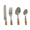 Столовые приборы Home ESPRIT Серебристый Натуральный Нержавеющая сталь ABS 3 x 2 x 16 cm 24 Предметы
