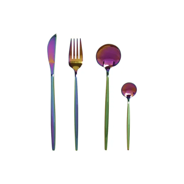 Ruokailuvälineet Home ESPRIT Ruostumaton teräs 3 x 1,5 x 13 cm 16 Kappaletta