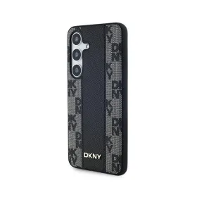 DKNY Leather Checkered Mono Pattern MagSafe - Case for Samsung Galaxy S24 (Black)