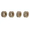 Lautasliinarengas DKD Home Decor Luonnollinen Juutti Hartsi Alumiini 6 x 3 x 6 cm 4 Kappaletta
