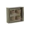 Lautasliinarengas DKD Home Decor Luonnollinen Juutti Mangopuu 6 x 3 x 6 cm 4 Kappaletta