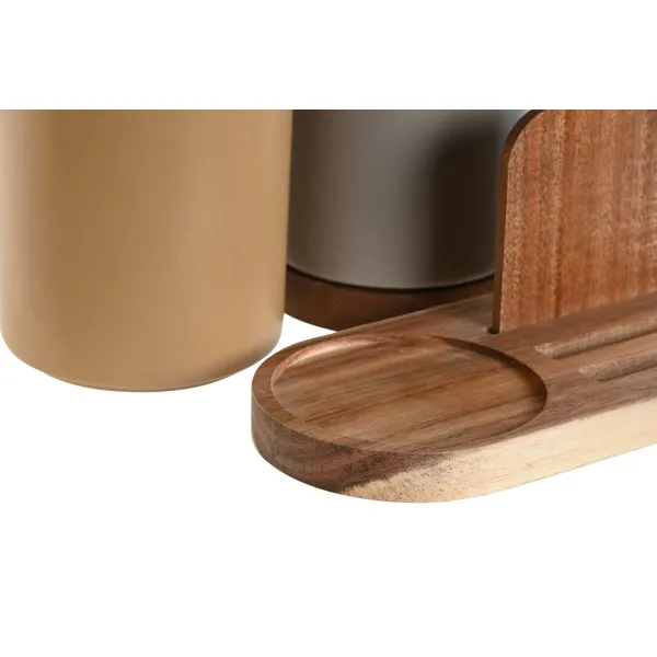 Горшок для кухонной утвари Home ESPRIT древесина акации Dolomite 20 x 9,5 x 18,5 cm (2 штук)
