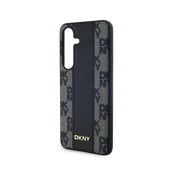 DKNY Leather Checkered Mono Pattern MagSafe - Case for Samsung Galaxy S24 (Black)
