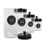 4 caurules Home ESPRIT Melns Metāls Stikls 1 L 1,5 L 1,8 L 10,4 x 10,4 x 26,4 cm