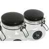 4 purkkia Home ESPRIT Musta Metalli Kristalli 2 L 11,4 x 11,4 x 26,7 cm