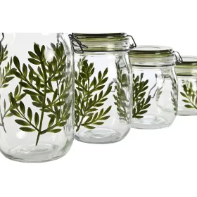 4 purkkia Home ESPRIT Vihreä Kristalli Rauta 1,5 L 11,3 x 11,3 x 21,7 cm