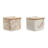 Salt Shaker with Lid Home ESPRIT White Pink Lilac Bamboo 750 ml 14 x 12,5 x 12 cm (2 Units)