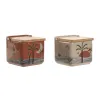 Kannellinen suolasirotin Home ESPRIT Beige Pinkki Terrakotta Liila Bambu 750 ml 14 x 12,5 x 12 cm (2 osaa)