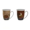Kuppi teesuodattimella Home ESPRIT Sininen Beige Terrakotta Ruostumaton teräs Posliini 380 ml (2 osaa)