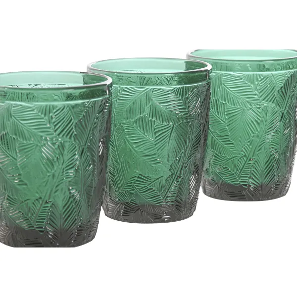 Набор стаканов Home ESPRIT Зеленый Стеклянный С облегчением 300 ml