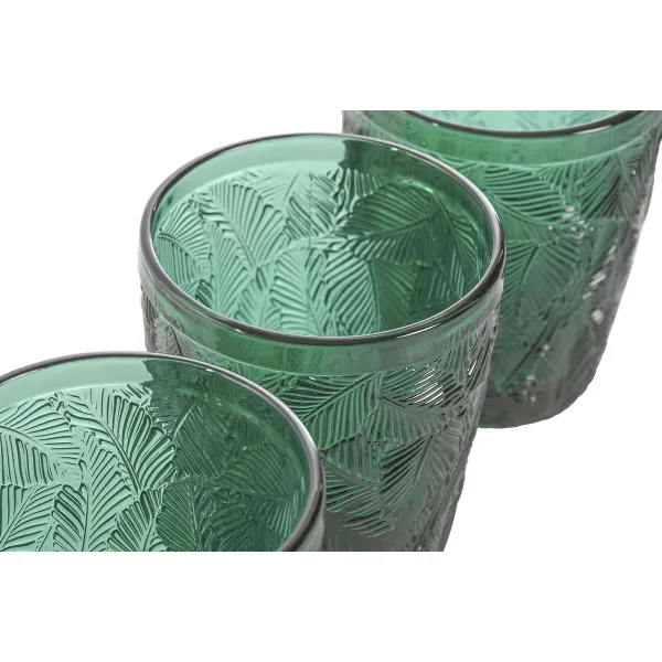 Набор стаканов Home ESPRIT Зеленый Стеклянный С облегчением 300 ml