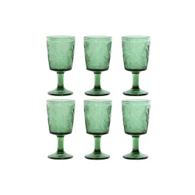 Setti laseja Home ESPRIT Vihreä Kristalli 285 ml (6 osaa)