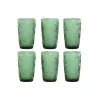 Набор стаканов Home ESPRIT Зеленый Стеклянный С облегчением 370 ml (6 штук)