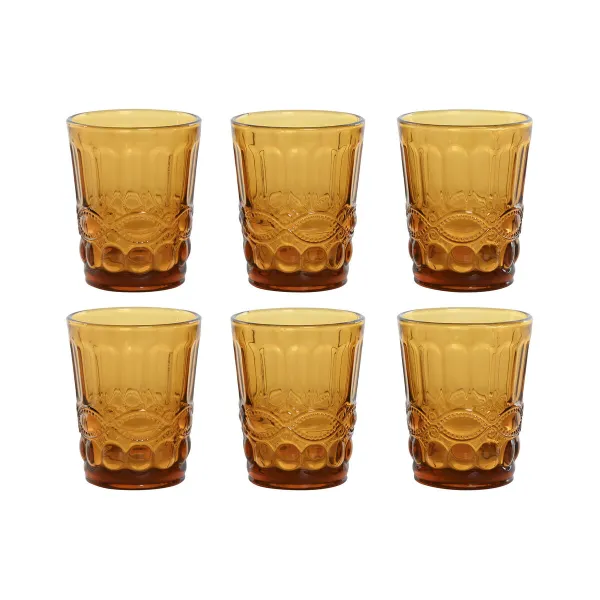 Набор стаканов Home ESPRIT Янтарь Стеклянный С облегчением 240 ml (6 штук)