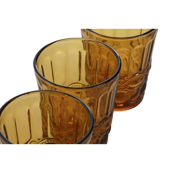 Набор стаканов Home ESPRIT Янтарь Стеклянный С облегчением 240 ml (6 штук)