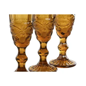 Setti laseja Home ESPRIT Meripihka Kristalli 150 ml (6 osaa)