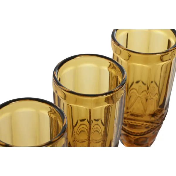 Setti laseja Home ESPRIT Meripihka Kristalli 150 ml (6 osaa)