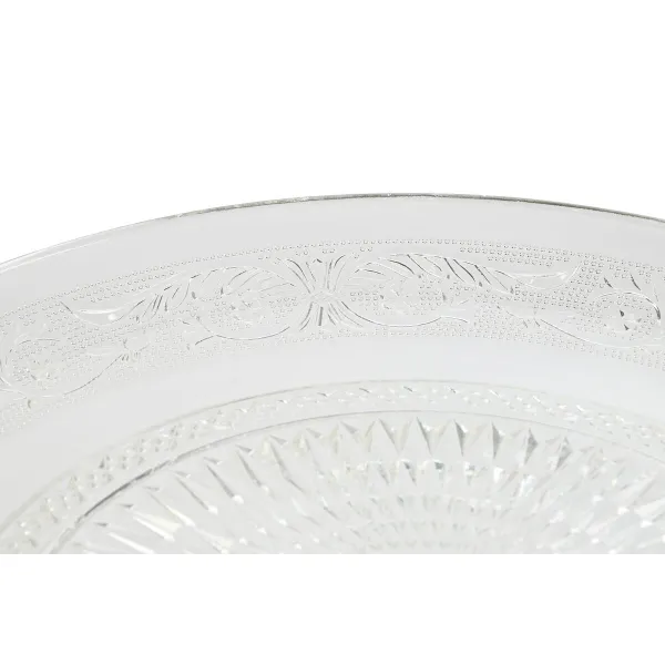 Плоская тарелка Home ESPRIT Прозрачный Стеклянный 33 x 33 x 9,4 cm