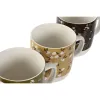 Кружка Mug DKD Home Decor Коричневый Зеленый Розовый Горчица Фарфор 380 ml (4 штук)
