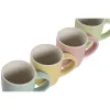 Komplekts ar kafijas tasēm Home ESPRIT Dzeltens Zils Zaļš Rozā Porcelāns 90 ml 4 Daudzums