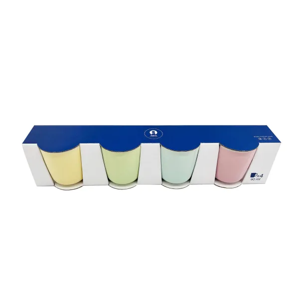 Komplekts ar kafijas tasēm Home ESPRIT Dzeltens Zils Zaļš Rozā Porcelāns 90 ml 4 Daudzums