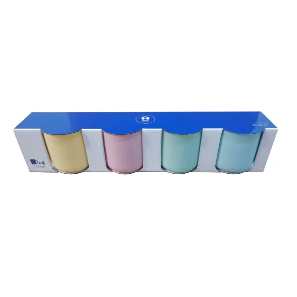 Komplekts ar kafijas tasēm Home ESPRIT Dzeltens Zils Zaļš Rozā Porcelāns 110 ml 4 Daudzums