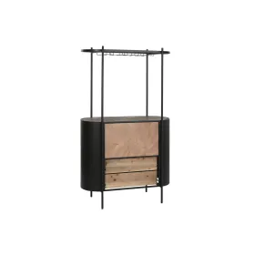 Pulloteline Home ESPRIT Musta Luonnollinen Metalli Kuusi 90 x 36 x 150 cm