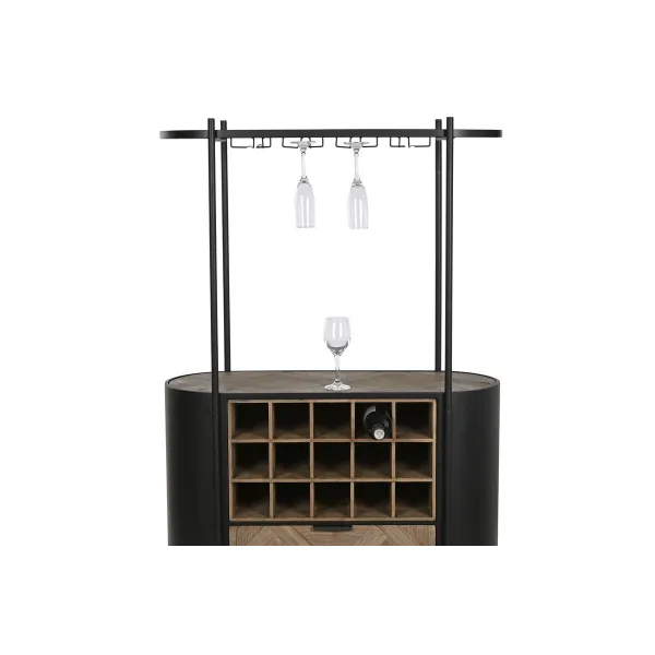 Подставка под бутылки Home ESPRIT Чёрный Натуральный Металл Ель 90 x 36 x 150 cm