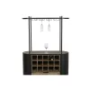 pudeļu statīvs Home ESPRIT Melns Dabisks Metāls Egle 90 x 36 x 150 cm