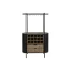 Bottle rack Home ESPRIT Black Natural Metal Fir 90 x 36 x 150 cm