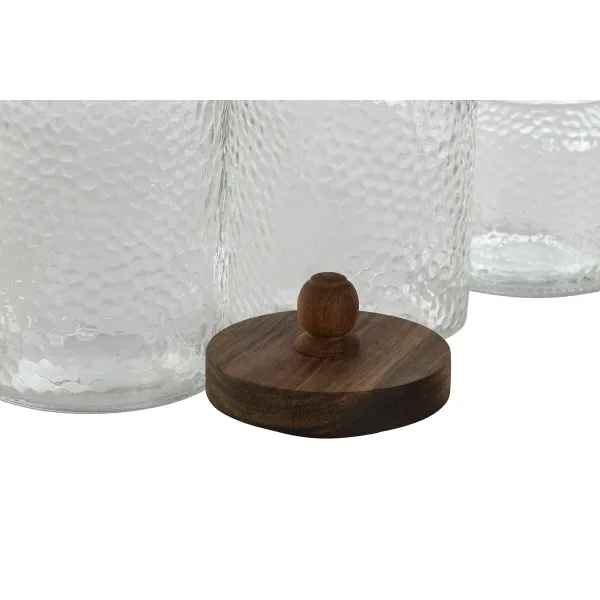 3 caurules Home ESPRIT Caurspīdīgs Dabisks Silikona Stikls Akācija 600 ml 900 ml 1,2 L 3 Daudzums