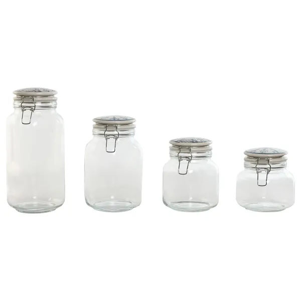 4 caurules Home ESPRIT Zils Balts Metāls Silikona Stikls Keramika 800 ml 1 L 1,5 L 2,2 L 4 Daudzums