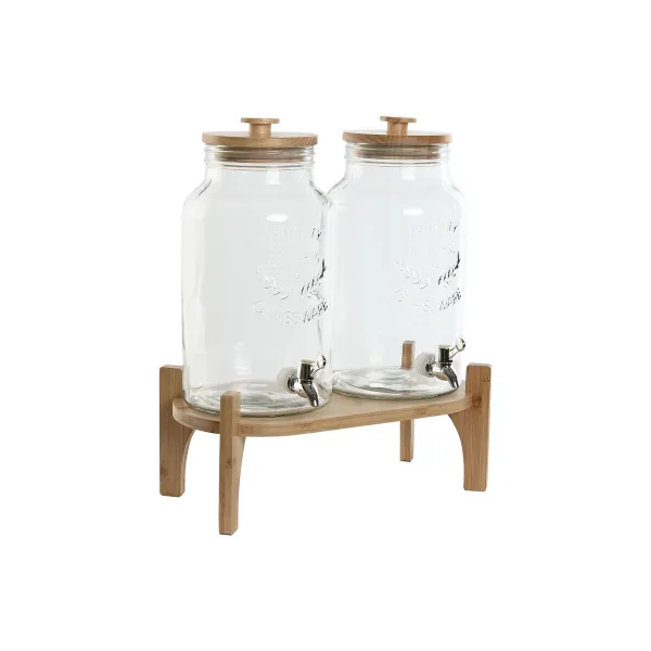 Gėrimų dozatorius Home ESPRIT Silikoninis Bambukas Stiklas Plastmasinis 5,5 L 37 x 25 x 46 cm