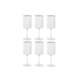 Lasisetti Home ESPRIT Läpinäkyvä Kullattu Kristalli 400 ml (6 osaa)