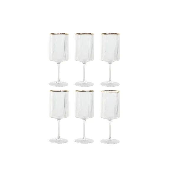 Набор стаканов Home ESPRIT Прозрачный Позолоченный Стеклянный 400 ml (6 штук)