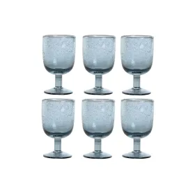 Setti laseja Home ESPRIT Sininen Kristalli 300 ml 8 x 8 x 14 cm (6 osaa)