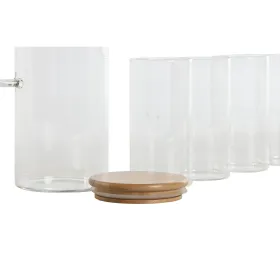 Lasisetti Home ESPRIT Läpinäkyvä Bambu Borosilikaattilasi 210 ml
