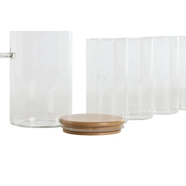 Stiklinių rinkinys Home ESPRIT Skaidrus Bambukas Borosilikatinis stiklas 210 ml