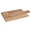 Juustotarjotin Home ESPRIT Ruostumaton teräs Akaasia 38 x 20 x 1,5 cm (3 Kappaletta)